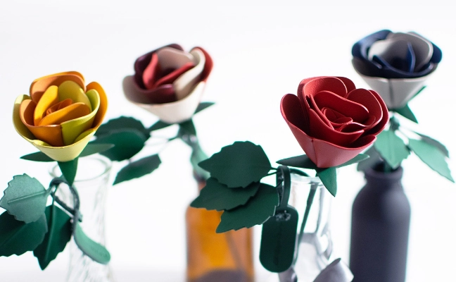 インテリアレザーフラワー